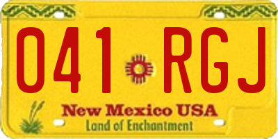NM license plate 041RGJ