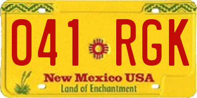 NM license plate 041RGK