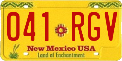 NM license plate 041RGV