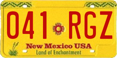 NM license plate 041RGZ