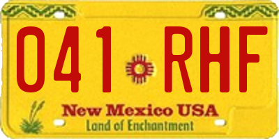 NM license plate 041RHF