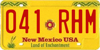 NM license plate 041RHM