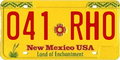 NM license plate 041RHO