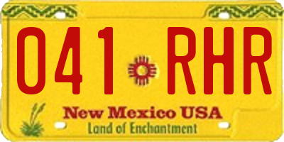 NM license plate 041RHR