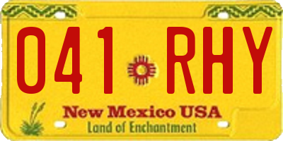 NM license plate 041RHY
