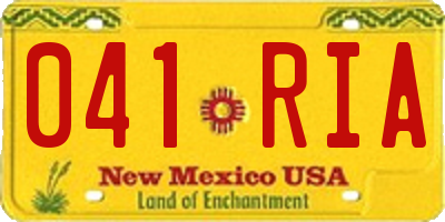 NM license plate 041RIA