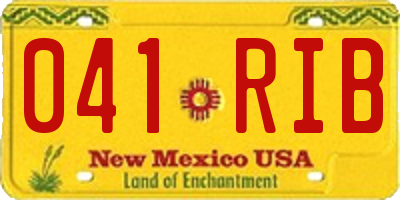 NM license plate 041RIB