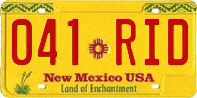NM license plate 041RID