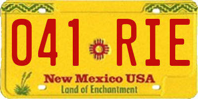 NM license plate 041RIE