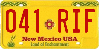 NM license plate 041RIF