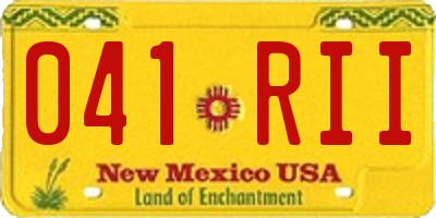 NM license plate 041RII