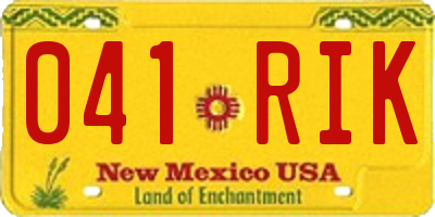 NM license plate 041RIK