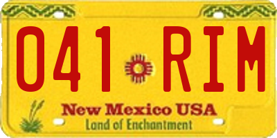 NM license plate 041RIM