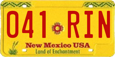 NM license plate 041RIN