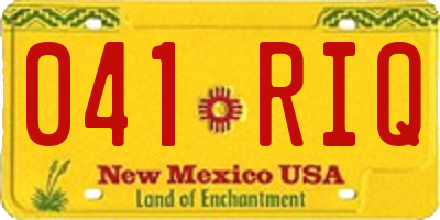NM license plate 041RIQ