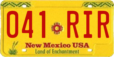 NM license plate 041RIR