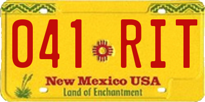 NM license plate 041RIT