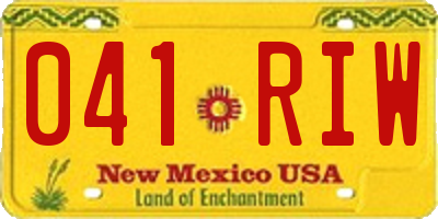 NM license plate 041RIW
