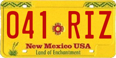NM license plate 041RIZ