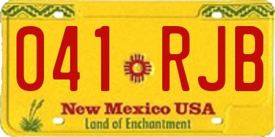 NM license plate 041RJB