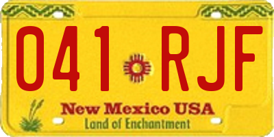 NM license plate 041RJF