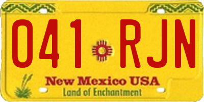 NM license plate 041RJN