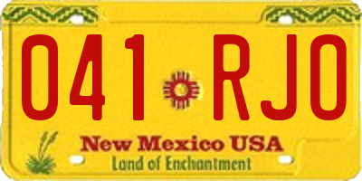 NM license plate 041RJO