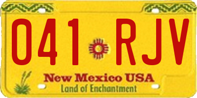 NM license plate 041RJV