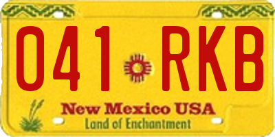 NM license plate 041RKB