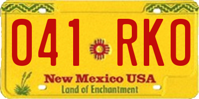 NM license plate 041RKO