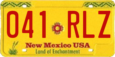 NM license plate 041RLZ