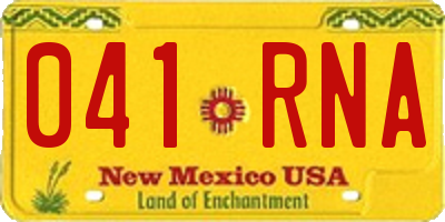 NM license plate 041RNA