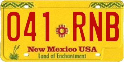NM license plate 041RNB