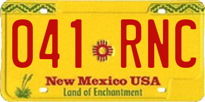 NM license plate 041RNC