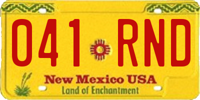 NM license plate 041RND