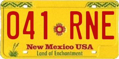 NM license plate 041RNE