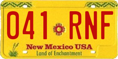 NM license plate 041RNF