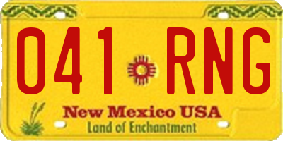 NM license plate 041RNG