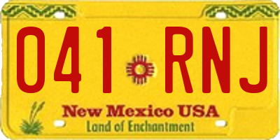 NM license plate 041RNJ