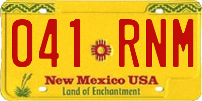 NM license plate 041RNM