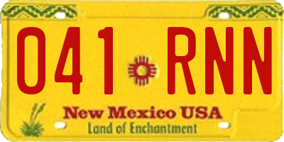 NM license plate 041RNN