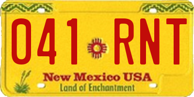 NM license plate 041RNT