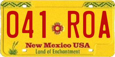 NM license plate 041ROA