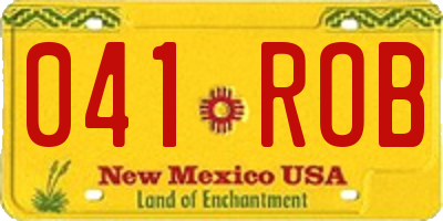 NM license plate 041ROB