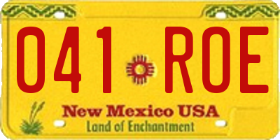 NM license plate 041ROE