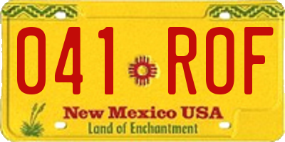 NM license plate 041ROF