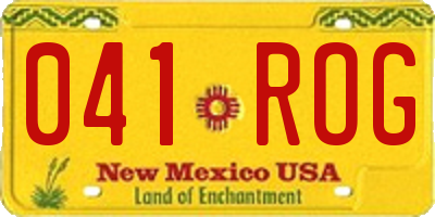 NM license plate 041ROG
