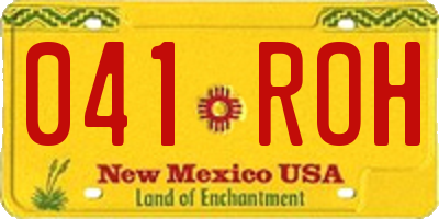 NM license plate 041ROH