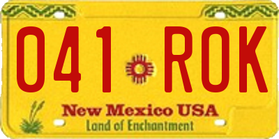 NM license plate 041ROK