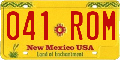 NM license plate 041ROM